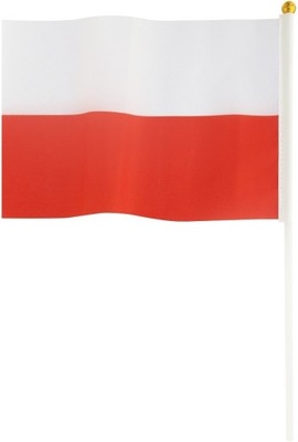 POLSKA FLAGA Z PATYCZKIEM 30x45 CM 1 SZTUKA GODAN Party