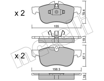 METELLI 22-0307-0 KOMPLEKTAS TRINKELIŲ HAMULCOWYCH, HAMU 