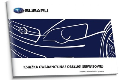 Subaru Polska Czysta Książka Serwisowa