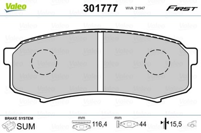 VALEO 301777 VALEO TRINKELĖS HAM. FIRST 