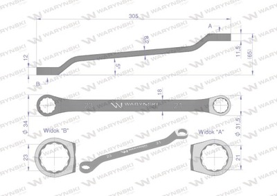 КЛЮЧ OCZKOWY ODSADZONY 21 X 23 MM. CRV STANDARD A