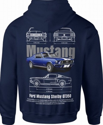 BLUZA MESKA FROM KAPTUREM MUSTANG SHELBY FORD GT350 VINTAGE AUTO - M - milautoparts-fr.ukrlive.com