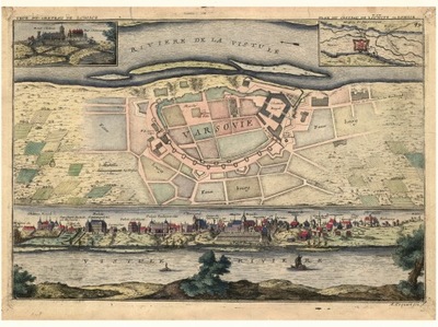 WARSZAWA STARA MAPA 30x40cm 1668-1707r. M2