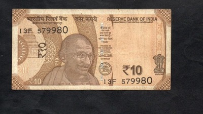 Banknot INDIE -- 10 Rupees