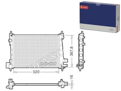 RADIATOR ENGINE WATER OPEL KARL 1.0 1.0LPG 01.15-03.19 DENSO  