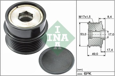 INA 535 0281 10 RUEDA POLEA ALTER.CALIBER 1.8-2.4 06-  