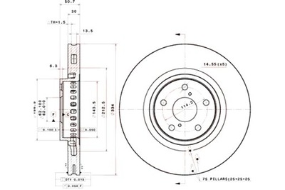 Brembo гальмівні диски гальмівні 2szt. 334x30 lexus gs _l1_ 08 11- lexus gs фото №1