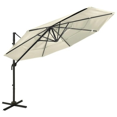 4-poziomowy parasol na aluminiowym słupku, piasko