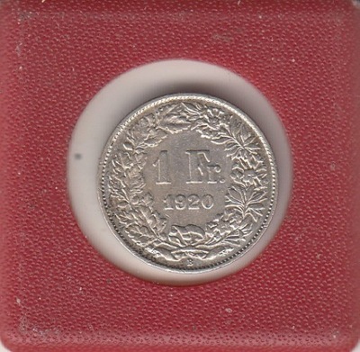 Szwajcaria 1 frank 1920 srebro