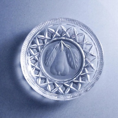 PIĘKNA SZLIFOWANA PATERKA GRUSZKA OWOCE