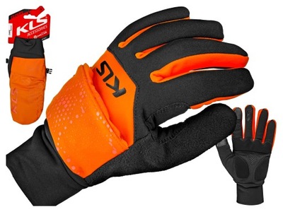 RĘKAWICZKI ROWEROWE ZIMOWE KELLYS CAPE POMARAŃCZOWE DOTYKOWE / S