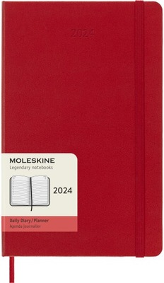 MOLESKINE kalendarz 2024 CZERWONY L HARD DZIEN WYSYŁKA 24H