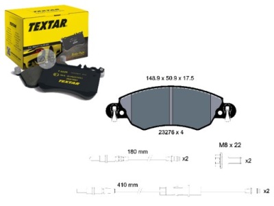 Textar 2327601 набір гальмівних колодок гальмівних, гальма дискові фото №1