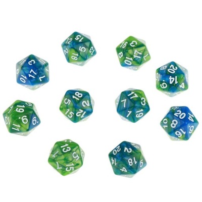 Opaque D20 Polyhedral Dice for Green