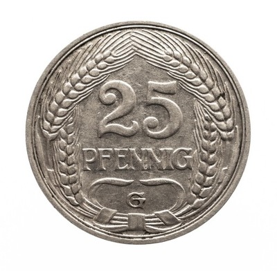 Niemcy 25 PFENNIG 1911 G ROK st.2-