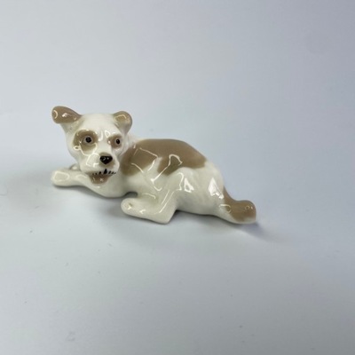 Stara Figurka psa pies terriera malutka porcelanowa Łomonosow ZSSR