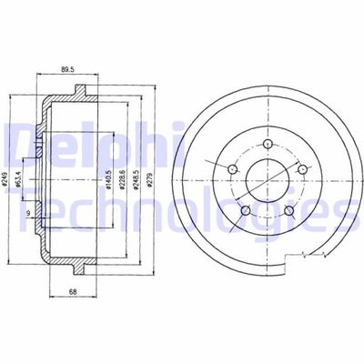 БАРАБАН ТОРМОЗНОЙ FORD TOURNEO CONNECT TRANSIT 00-20