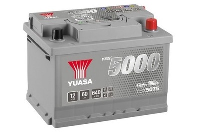 BATERÍA YUASA YBX 5075 12V 60AH 640A P+  