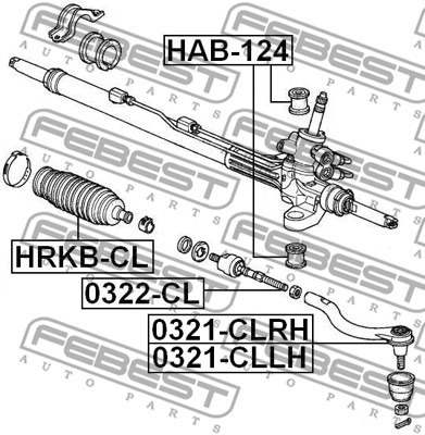 САЙЛЕНТБЛОК ПЕРЕДАЧИ РУЛЯ HAB-124 FEBEST FEBEST HAB-124 ZAWIESZENIE, 