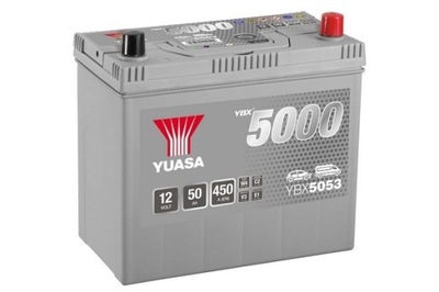 Акумулятор 50ah 450a p+ yuasa silver ybx5053 фото №1