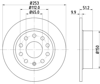 Hella 2 x диск тормозная 8dd355109-601 фото №1