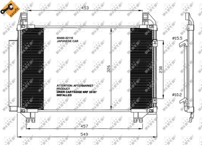 CONDENSADOR DE ACONDICIONADOR TOYOTA YARIS 06- 1,0  