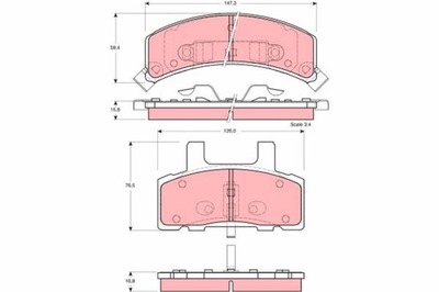 PADS BRAKE DODGE P. RAM 1500 3.9- 5.9 93- 01  