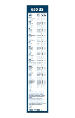 ЛИСТ ДВІРНИКИ SZKIELETOWE ПЕРЕД ZE SPOJLEREM (1 ШТУКА.) 650US TWIN 650MM