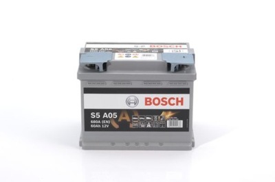 АКУМУЛЯТОР 60AH 680A SILVER S5 AGM P+ 0092S5A050/BOA BOSCH