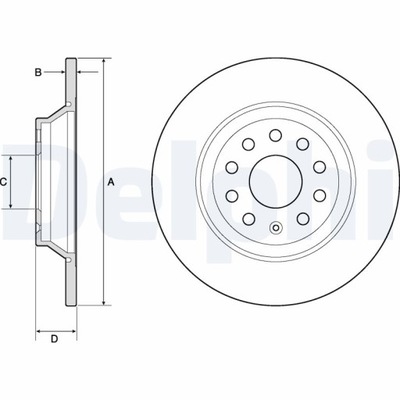 DISCO HAM.TYL AUDI A3 12- DELPHI BG4751C DISCO DE FRENADO  