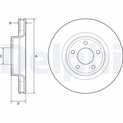 DISCO HAM.FORD MUSTANG 15- DELPHI BG4831C DISCO DE FRENADO  