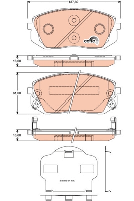 TRINKELĖS HAMULC. KIA SPORTAGE 05- PRIEK. 