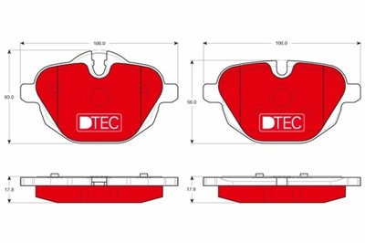 ZAPATAS DE FRENADO BMW T. 5- X3- X4 09- DTEC COTEC  