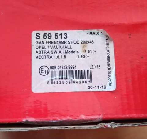 ZAPATAS DE TAMBOR BREMBO S 59513  