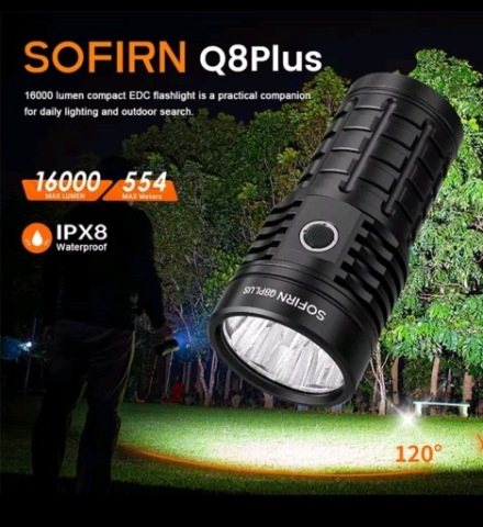 ЛІХТАРИК SOFIRN Q8 ПЛЮС + 3X AKU. 2700/5000MAH/ WYSYLAM NATYCHMIAST Z ПОЛЬСЬКИЙ 