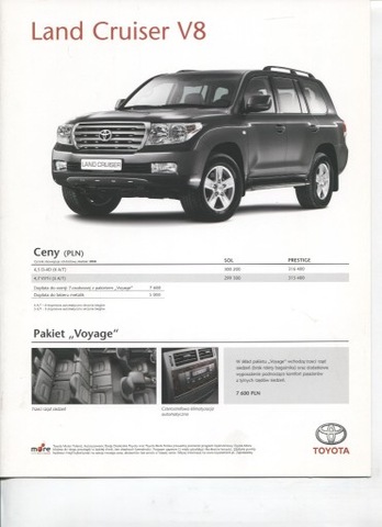 PROSPEKT-CENNIK TOYOTA LAND CRUISER V8 