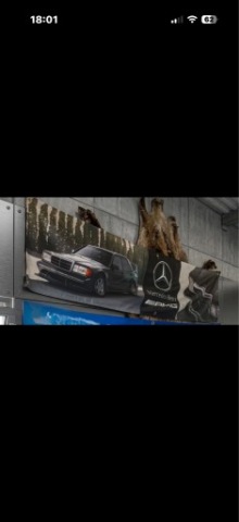 НОВИЙ BANER MERCEDES 190E W201 EVOLUTION / AMG 180X45CM 
