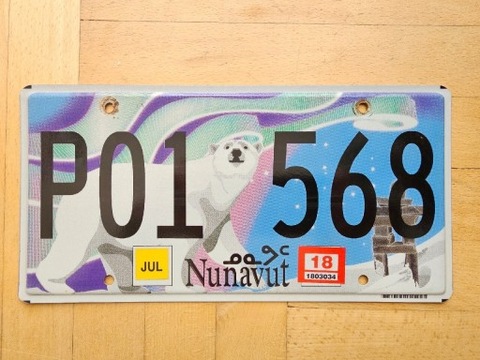 PLACA NUNAVUT CANADÁ 2018  