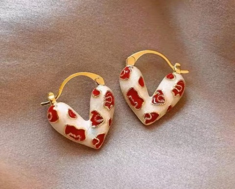 Piękne kolczyki serca Walentynki 