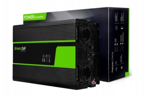 GREEN CELL ПЕРЕТВОРЮВАЧ CAR POWER INVERTER 24V TO 230V PURE SINE 2000W 