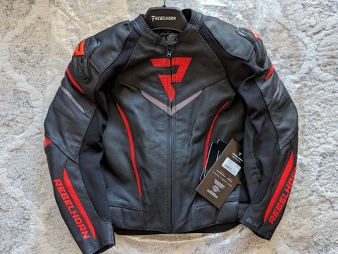 JACKET MOTORCYCLE REBELHORN FIGHTER BLACK/RED R50  