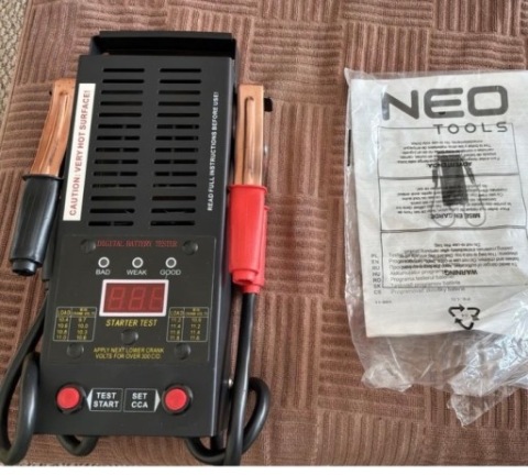 ТЕСТЕР AKUMULATOROW CYFROWY, 12V, 125A - 11-985 NEO TOOLS 