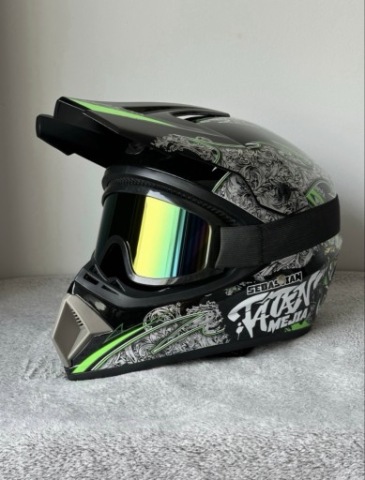 ШОЛОМ ВЕЛОСИПЕДНИЙ / MOTOCROSS / CROSS M 57-58 CM + ОКУЛЯРИ | GOTOWY DO ЇЗДИ 