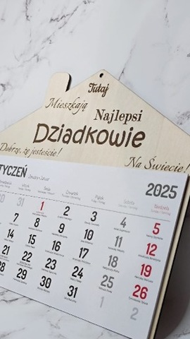 Kalendarz na dzień Babci i Dziadka grawer prezent 