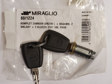 PIEZA INSERTADA DE CERRADURA FIAT PANDA II AÑO 03-12 MIRAGLIO  