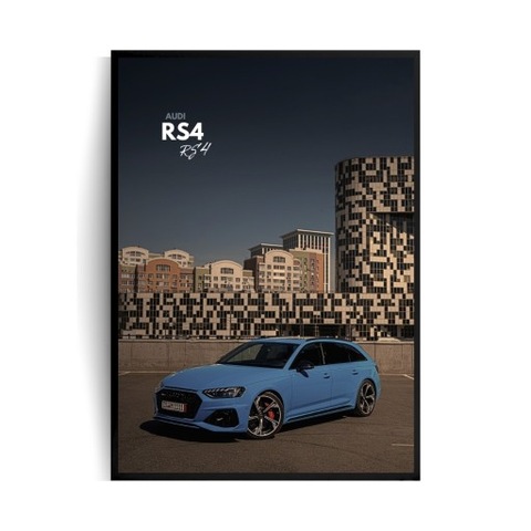 AUDI RS4 PLAKAT A4 EN RAMCE  