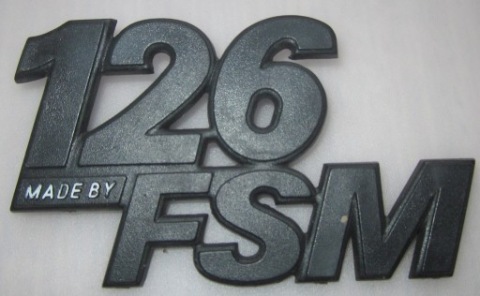 FIAT 126P / 126 MADE BY FSM / ЗНАЧОК / ЛОГОТИП / ОРИГІНАЛ 