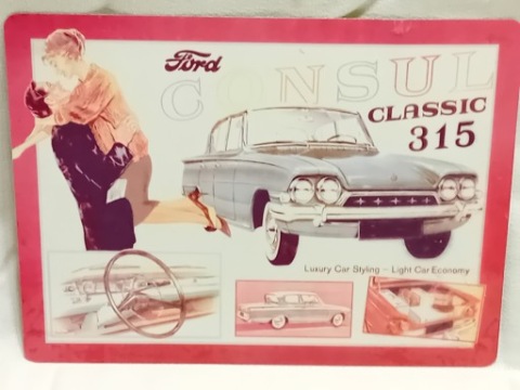PLAKIETKA МЕТАЛ FORD CONSUL 315 1961 