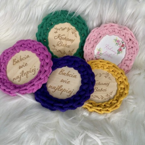 Dzień babci i dziadka - podkładka pod kubek . Rękodzieło 