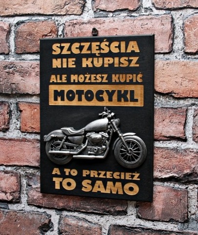 ТАБЛИЧКА PLAKAT 3D ДО MOTOCYKLISTY ″SZCZESCIA..″ фото